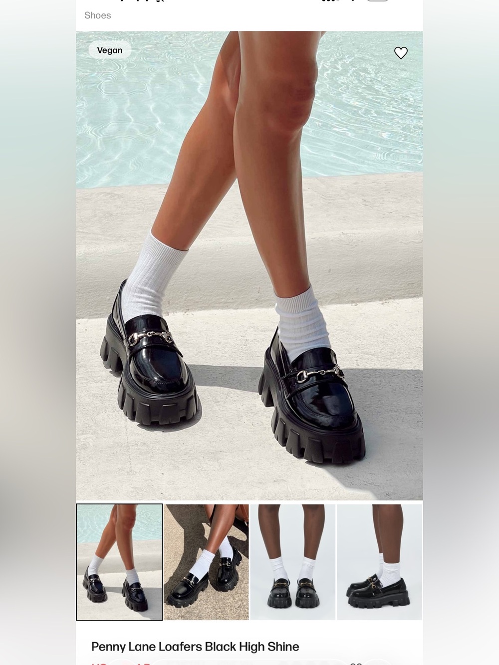 Penny Lane Loafers Black High Shine NIB